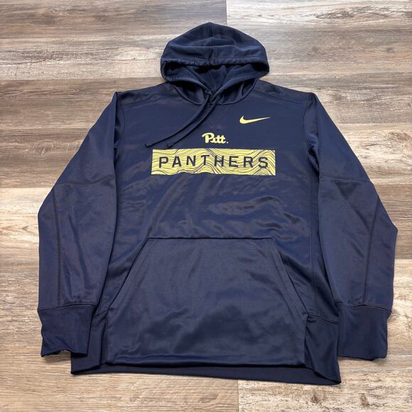 Pitt Panthers Hoodie Nike University of Pittsburgh Navy Blue Men L Club Pullover - Picture 1 of 9